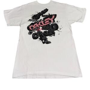 Oakley Men's White and Grey Tshirt